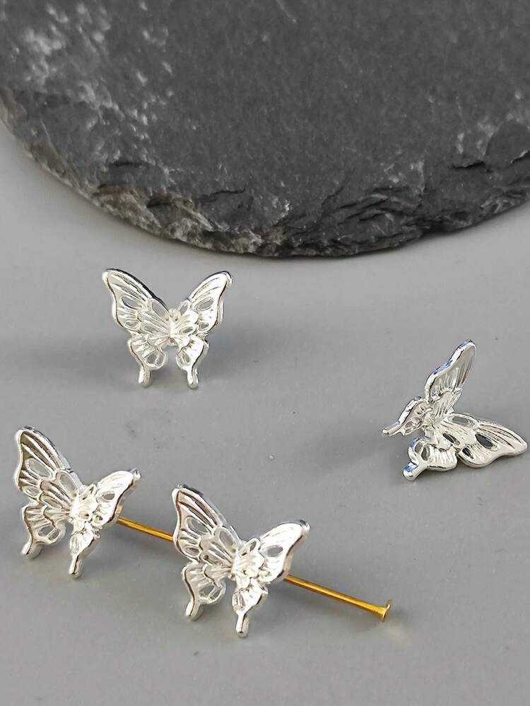 20件合金空心立体蝴蝶背孔串珠diy饰品配件手链项链编织绳手工diy材料 - 蝴蝶型 - 查看 2