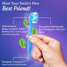 2 Pack GuruNanda Butter On Gums Mini Travel Toothbrushes Soft Bristles With Toothpaste 30 Count - 2 - 查看 3