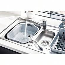 Addis 517936 Large Rectangular 10 Litre Washing Up Bowl With Handles, Black, 39 X 32 X 14 Cm - Gris claro reciclado ecológico - Ver 4