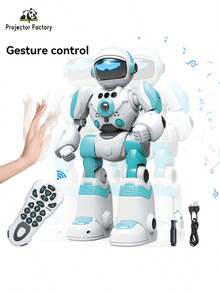 LIPETY Smart Voice Control Robot Toy For Kids,Programmable RC Robot ToyWith Record Voice & Gesture Sensing Control, USB Rechargeable 3-Key Remote,Music, Lights & Recordingfor Toddler For Boys & Girls Ages 3-10Years Old And L Gift ,For Christmas, Birthdays Or Other Holidays - 藍色 - 查看 10