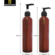 Loio Pump Boles Empy 8 OZ Ree Refillable Plas Coaiers Amber Ih Black Dispeser For So Shampoo Loios  Body So S Ad Massa Oil  Pack - 琥珀色 - 查看 3