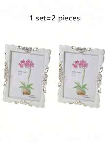 1/2/3 件装欧式水晶镶嵌米色相框,可装 7/10 英寸照片,适用于房间装饰、万圣节装饰、圣诞节装饰(照片纸随机发货) - 2023白色 - 查看 12