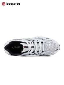 baasploa Chaussures de course rétro en maille pour hommes, chaussures respirantes antidérapantes, chaussures de course légères à semelle épaisse et résistantes à l'usure pour hommes et femmes, chaussures de sport décontracté extérieur, chaussures de marche pour hommes avec augmentation de la taille, chaussures de mode de marque
