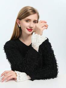 1 pieza Bragas decorativas con ribete de lazo para mujeres, adecuadas para uso diario