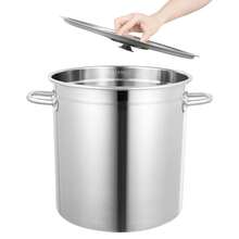 35L Large Deep Cooking Stock Pot Stainless Steel 201 With Lid Multifunctional - Silver - View 11