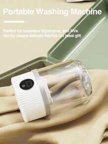 GENAI 1/2 件便携式洗衣机，USB 充电式紧凑型旅行便携式洗衣机，2 种模式迷你洗衣机，深度清洁内衣、婴儿衣服和袜子，最适合公寓、宿舍