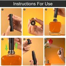 8ml 2pcs Refillable Travel Perfume Bottle, Portable Leak - Proof Mini Perfume Atomizer With Bottom - Filling Design For Women Men Ideal For Cruise, Car Trip, Travel(Black - Grey)