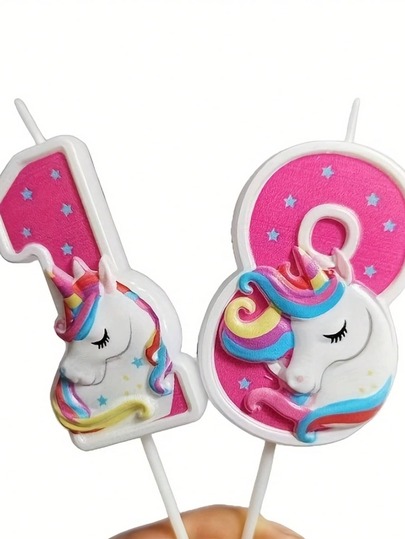 Lumânare din ceară de soia strălucitoare cu unicorn roz, numărul 1 - Decor de petrecere de interior pentru zile de naștere, Crăciun, Ziua Îndrăgostiților și multe altele, Decor festiv cu lumânări | Design jucăuș | Lumânare din ceară de soia