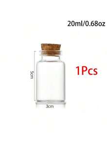 1/10/20 件/批迷你透明玻璃瓶婚礼祝福罐生日派对 DIY 圣诞装饰礼品瓶、装饰/旅行配件（瓶宽 30 毫米）
