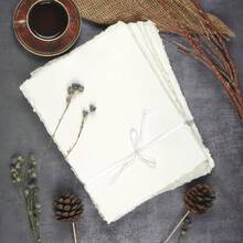 25pcs 300gsm Watercolor Paper, Rough/Textured Handmade Cotton Paper, White Textured Paper - White - View 8