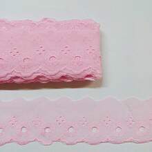 English Embroidery Piece 5cm Wide - 13.70 Meters Long. Embroidered Lace - Màu Hồng baby - Xem 1