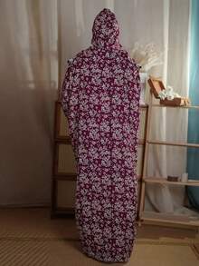 Plus Size Elegant Printed Long Dress, Traditional Arab Women's Abaya, Women's Dress,Modest