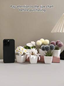 1pc/Set Of 6pcs Artificial Mini Succulent Plants, Suitable For Home, Living Room, Tabletop, Windowsill, Office Desk Decor, Mother's Day, Wedding Party Decoration - Multicolor - View 7