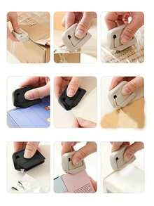 1件装便携式开箱工具，带可伸缩多功能刀，迷你专用刀片用于打开包装，磁性送货刀用于纸箱，带可伸缩磁性冰箱挂钩，方便取用包裹、信件和信封 - 彩色 - 查看 7