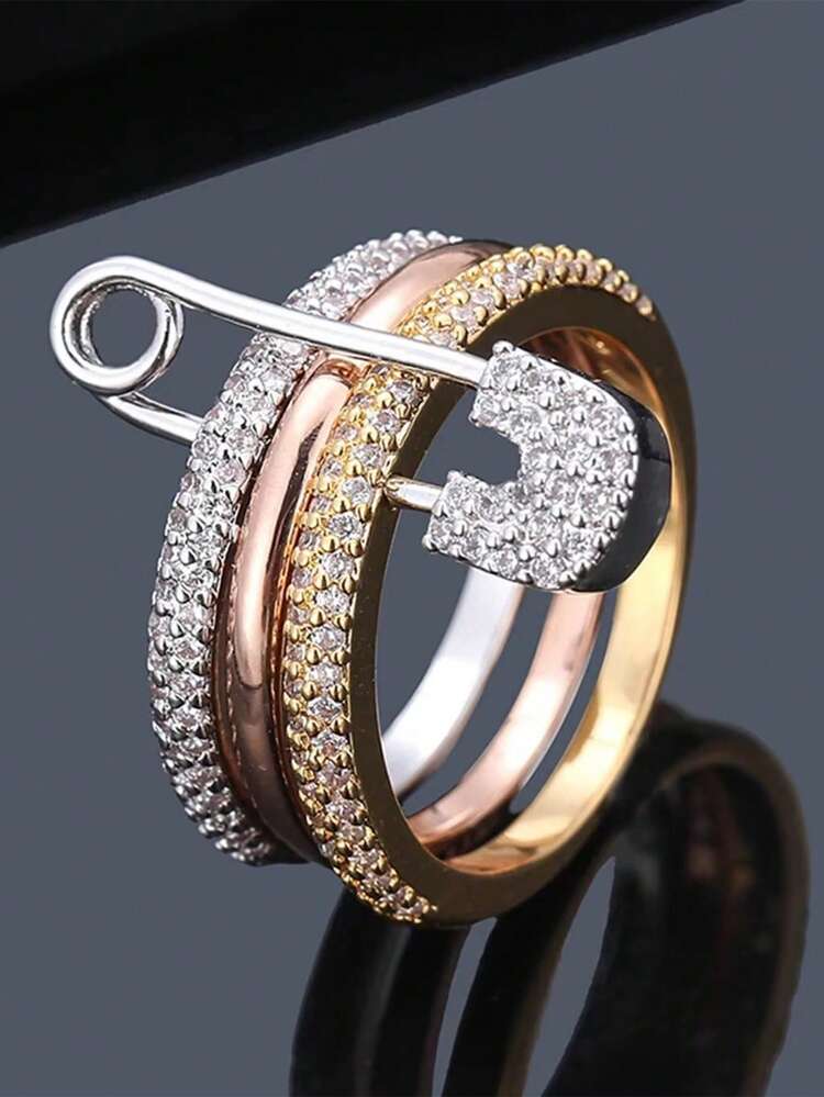 1 件时尚奢华水钻胸针可拆卸装饰环，适合女性日常佩戴 - 戒指 - 查看 1