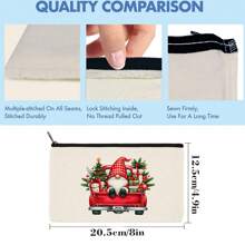 圣诞主题化妆包，多件套可选（1/5/10/20件），多功能珠宝袋，圣诞礼品袋，零钱包，糖果袋，带有圣诞老人，精灵，圣诞树和其他节日设计，是营造圣诞气氛的必备品，便携多用途实用布袋，充满节日气氛，圣诞节和新年聚会，派对，礼品分发和存储的必备包装袋，适合男士和女士