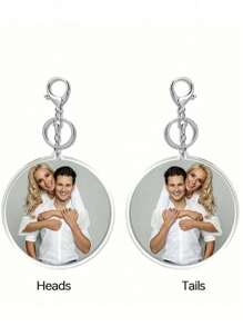 1 chaveiro personalizado com foto colorida UV esculpida - pingente de aço inoxidável e acrílico, pingente transparente redondo/em formato de coração para o Dia dos Namorados, adequado para bolsas e malas - presentes de Natal personalizados para pais, namorados ou casais, multifuncional, ornamental, com letras, elegante, moderno, colorido, fofo, adorável, casual, personalizado, único, personalizado, presentes ideais para ele, presentes ideais para ela na volta às aulas
