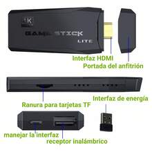 Consola de juegos retro, controlador inalámbrico, conecta a la televisión y disfruta en pantalla grande. - Negro - Ver 7
