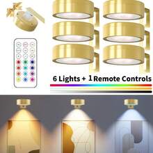 6/3/1pc LED Drawing Light, Battery Powered, Wireless LED Drawing Lamp, Wireless Wall Light With Magnetic Attachment, Wireless Spotlight, Dimmable Display Light With Remote Control, 3 Lighting Modes, Suitable For Frames, Artworks, Portraits Display, Wall Decor Light, 150mAh Remote Control - Multicolor - View 26
