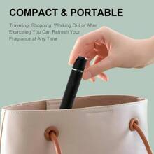 Perfume Travel Refillable, 10ML Genuine Leather Refillable Perfume Spray Bottle - Portable Shockproof Mini Travel Cologne Atomizer For Women Men(Black)