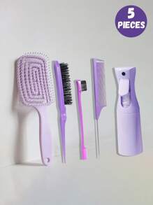 5pcs/4pcs/2pcs Comb Set, 6.8oz/200ml Continuous Fine Mist Spray Bottle, Suitable For Adult And Girl Hair, Fun Combs, Rat Tail Comb Edge, Suitable For Hairstyling And Hairstylists - Multicolor - View 12