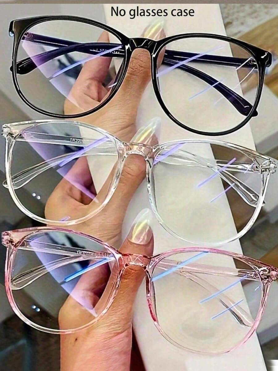 Women Round Everyday Versatile Lightweight Non-Prescription Glasses Clear Glasses Accessories - Multicolor - View 1