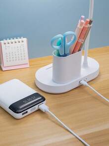 1 件 LED 多功能手机座笔架灯，学生宿舍护眼阅读学习灯，台灯 - 白色 - 查看 10