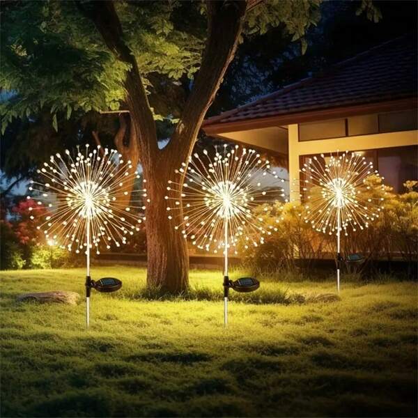 1 szt. 90/120/150 LED IP65 Wodoodporna lampa solarna z wtyczką do uziemienia, odpowiednia na dziedziniec, taras, spotkania na świeżym powietrzu, wesele, balkon, krajobraz drogowy, dekoracja kwietnika