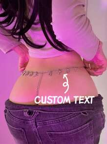 1pc Customized Crystal Letter Name/MBTI Metal Chain Waist Belt, Fashion Waist Chain For DIY, Party Costume Accessory, Holiday & Birthday Gift For Friends & Lovers