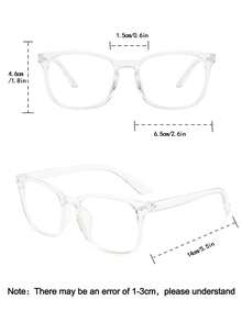 3pcs Universal Glasses For Both Men And Women, With A Square Vintage Style. Suitable For Use In Scenarios Such As Computer Reading, Gaming, Watching TV, Using Mobile Phones, Etc. They Protect Eyesight And Have Clear Lenses. Suitable For Summer Vacations, Beach Parties, Etc. Multiple Colors Are Available For Selection. - Transparent - View 5