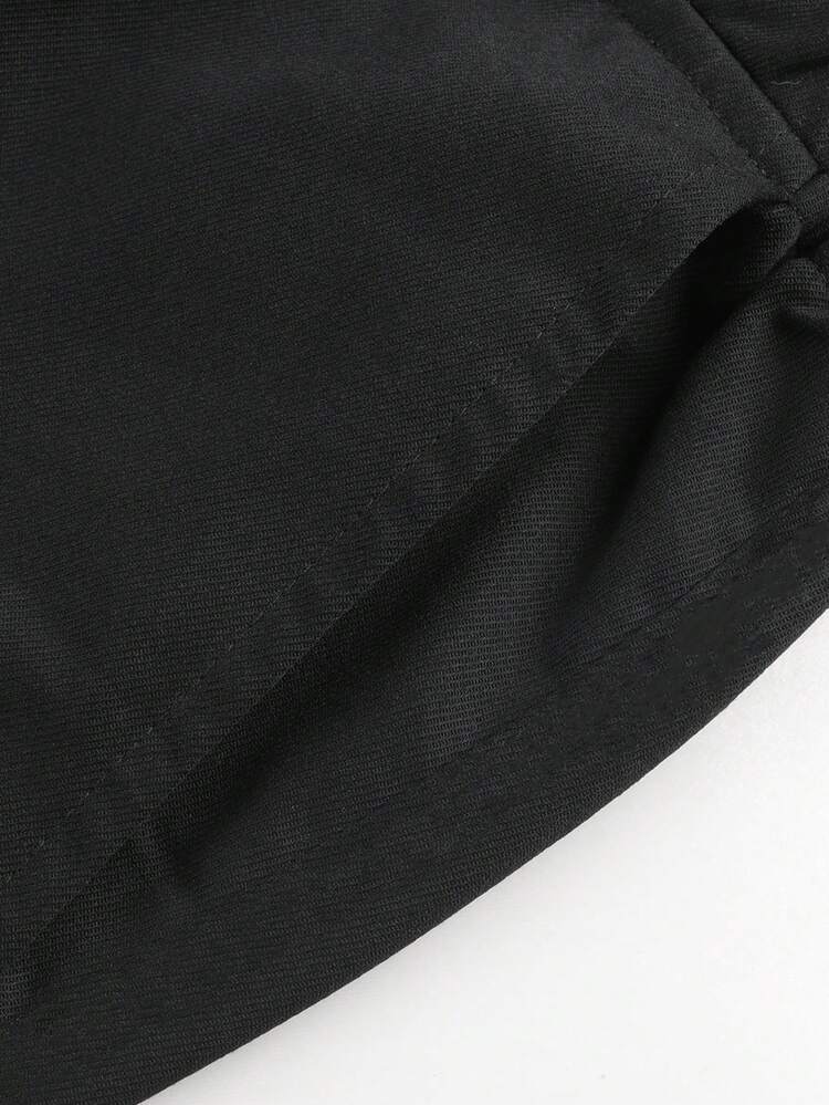 1 pièce Pantalon cargo respirant, décontracté et avec plusieurs poches, convenant aux adolescents garçons. Adapté pour la maison, les déplacements, l'école, les activités extérieures, les fêtes, l'automne/l'hiver, le streetwear, le printemps/l'été - Noir - Voir 4