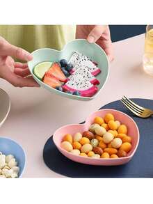 1/5/10pcs Heart-Shaped Plastic Plates/Trays, Suitable For Serving Fruits And Snacks, Ideal For Valentine's Day, Birthday, Bridal Shower And Other Occasions - 粉色 - 查看 4