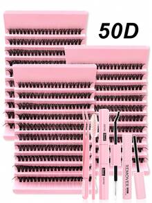 200PCS DIY Eyelash Extension Kit 50D - Includes False Lashes, Glue, Remover, Tweezers & Brush, Professional & Beginner Friendly, Easy Home Use,Eyelash Starter Kit For Beginners: All-In-One Set With Lashes, Adhesive, Remover & Tools To Apply Easily At Home Like A Pro,Professional Eyelash Extension Kit For Home Use - Black - View 20