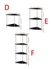 一套三角形亞克力組合桌，配有2/3/4層用於儲物