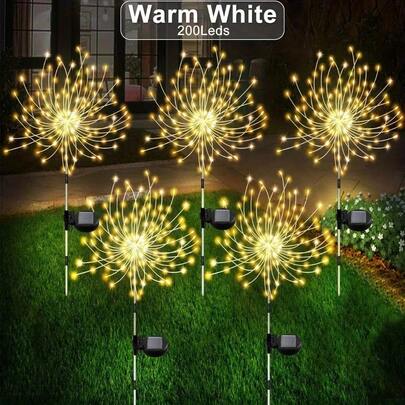 2Pack Solar Fireworks Lights Outdoor,Holiday Lighting Firework Lights For Garden Patio,Halloween,Christmas,Wedding,Wall Decor