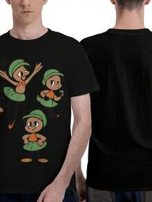 Summer Men's T Shirt Casual Round Neck Loose Tops Fashion Color Contrast Print T Shirt For Men Funny 3D Tee Street  Clothes