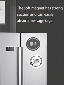1pc Dishwasher Magnet Clean Dirty Sign, Universal Double-Sided Clean Dirty Magnet For Dishwasher, Refrigerator Or Washing Machine, Strong Magnetic No Scratches