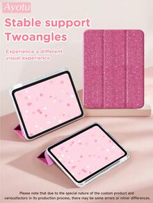 Ayotu 1 Funda personalizable para tableta/teléfono con brillo y triple pliegue, compatible con todos los modelos de iPad, con soporte, con portaplumas, de carcasa dura resistente a los arañazos, ultra delgada y ligera para protección, 2025phonecase - Impresión a una sola cara - Ver 6