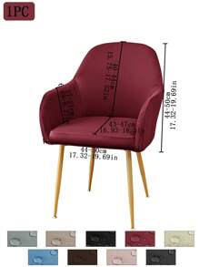 1件/2件/4件/6件装纯色牛奶丝新款弧形薄款座椅套，经典简约设计，防水（非100%防水），防尘，适用于客厅、餐厅、书房等场所，100%涤纶薄款弧形椅套，房间装饰 - 彩色 - 查看 35