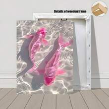 1 buc/set Artă abstractă estetică roz Koi Poster și imprimare, pictură modernă pe pânză Koi pentru decor dormitor living, pictură retro pe pânză, cadou de artă murală pe pânză, fără ramă inclusă - Multicolor - Vizualizare 10