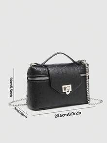 The 2025 New Vintage Ostrich Leather High-End Handbag Is Fashionable And Versatile. It Features A Classic Minimalist Style. The PU Leather Animal Ostrich Pattern Printed Single-Shoulder Bag, Handbag Chain Crossbody Bag, Valentine's Day. It Is High-End, Soft, Fashionable And Convenient To Carry. The Metal Lock Is Very Suitable For Daily Commuting, Shopping, Young Women, College Students, Newlyweds And White-Collar Workers