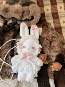 Japanese Cartoon Lolita Lolita Rabbit Crossbody Bag Pearl Chain Shoulder Bag - White - View 6