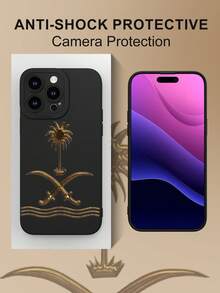 1 chiếc ốp lưng điện thoại thời trang cá nhân hóa theo chủ đề Ả Rập Xê Út với viền camera nhô cao và bảo vệ cạnh, chất liệu TPU, tương thích với iPhone 16/15/14/13/12/11 Pro Max, Galaxy S24/S23/S22/S21 và dòng A54/A53/A52/A34/A15, món quà tuyệt vời cho bạn bè, gia đình, người yêu, sinh nhật. - màu đen - Xem 5