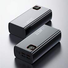 Zasilacz mobilny 50000 mAh, wyświetlacz LED baterii, szybkie ładowanie typu C, powerbank o dużej pojemności i superszybkim ładowaniu, odpowiedni do ładowania telefonów komórkowych i/lub urządzeń elektronicznych z systemem Android, przenośny akumulator awaryjny do użytku na zewnątrz - Czarne - Zobacz 10