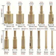 12pcs/Set Diamond Drill Bit Set For Glass, Marble & Stone - 6-35mm Hole Saw Kit With Hand Tools, Granite, Tile, Ceramic - Multicolor - View 6