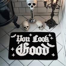 Halloween Rug Your Look Good Gothic Bathroom Shower Rug Halloween Bath Mat Spooky Bathroom Shower Mat Floor Doormats Rugs For Tub Home Living Room - Black - View 1