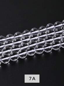 15 英寸 4/6/8/10/12 毫米高品质天然透明石英珠，珠宝 DIY，纯天然石英材料半成品，透明，适用于手工手链/项链，男女通用，多种尺寸可选，多功能工艺材料 - 無色 - 查看 18