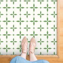 10/20 PIEZAS Baldosas de piso autoadhesivas de 20.32cm x 20.32cm, piso de vinilo impermeable, piso DIY, adecuado para baño, cocina, chimenea, casa de mascotas, escaleras, dormitorio, pared/verde/blanco/negro/verde claro