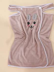 1 pieza Toalla de baño con diseño de dibujos animados para niños, bata de baño de felpa de coral absorbente, bata de baño para playa, spa y sauna, disponible en 2 tamaños