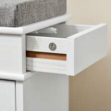 SoBuy Shoe Bench With Seat Cushion, Storage Space, Shoe Cabinet, Shoe Rack, Narrow, Space-Saving Bench With Storage Space For Hallway, Living Room, Bedroom, White Vintage Wood Grain Effect FSR82 - 61x51x24cm White - View 8